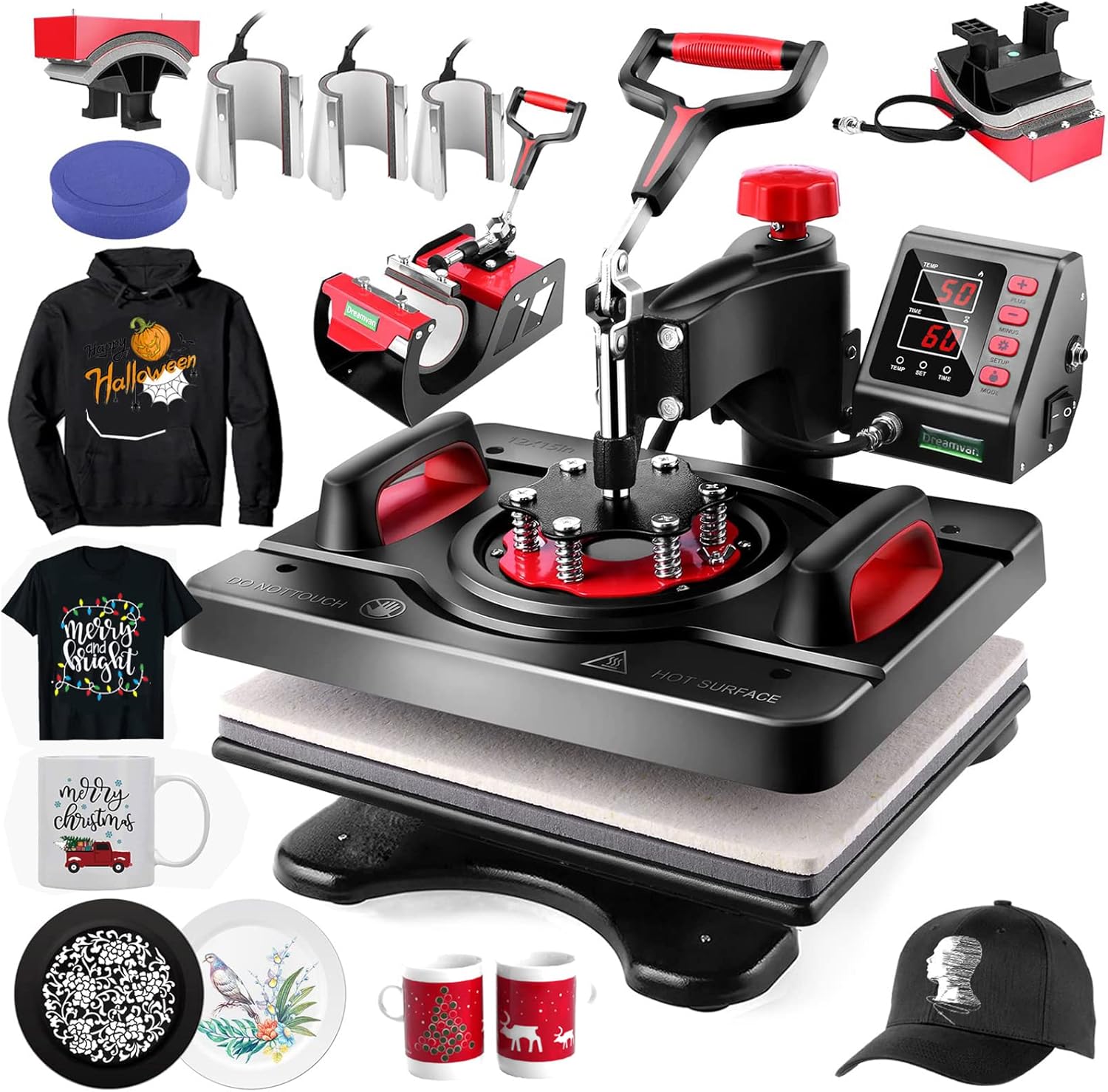 AKEYDIY 8-in-1 Professional Heat Press: Industrial-Quality for Custom Printing