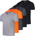 Men's Mesh Quick Dry V-Neck T-Shirt 5 Pack - Performance Fit Clothing