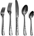40 Piece Black Silverware Set Stainless Steel Flatware for 8