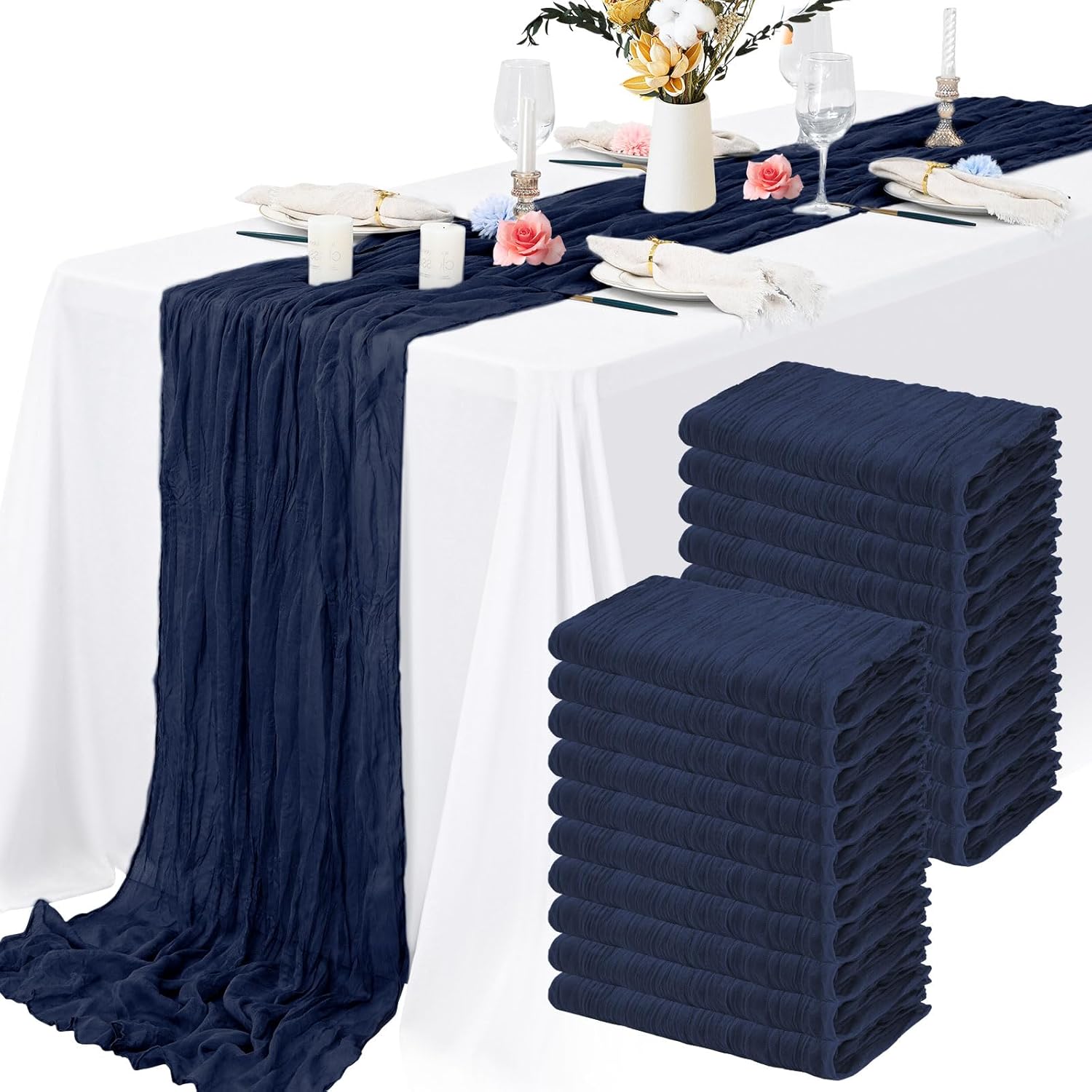 20 Packs Cheesecloth Table Runner for Elegant Wedding Decor