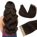 Hair Extensions Human Hair Tape in Light Dark Brown 18 in 20pcs