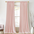 StangH Baby Pink Velvet Curtains 84 in Length - Room Darkening Drapes