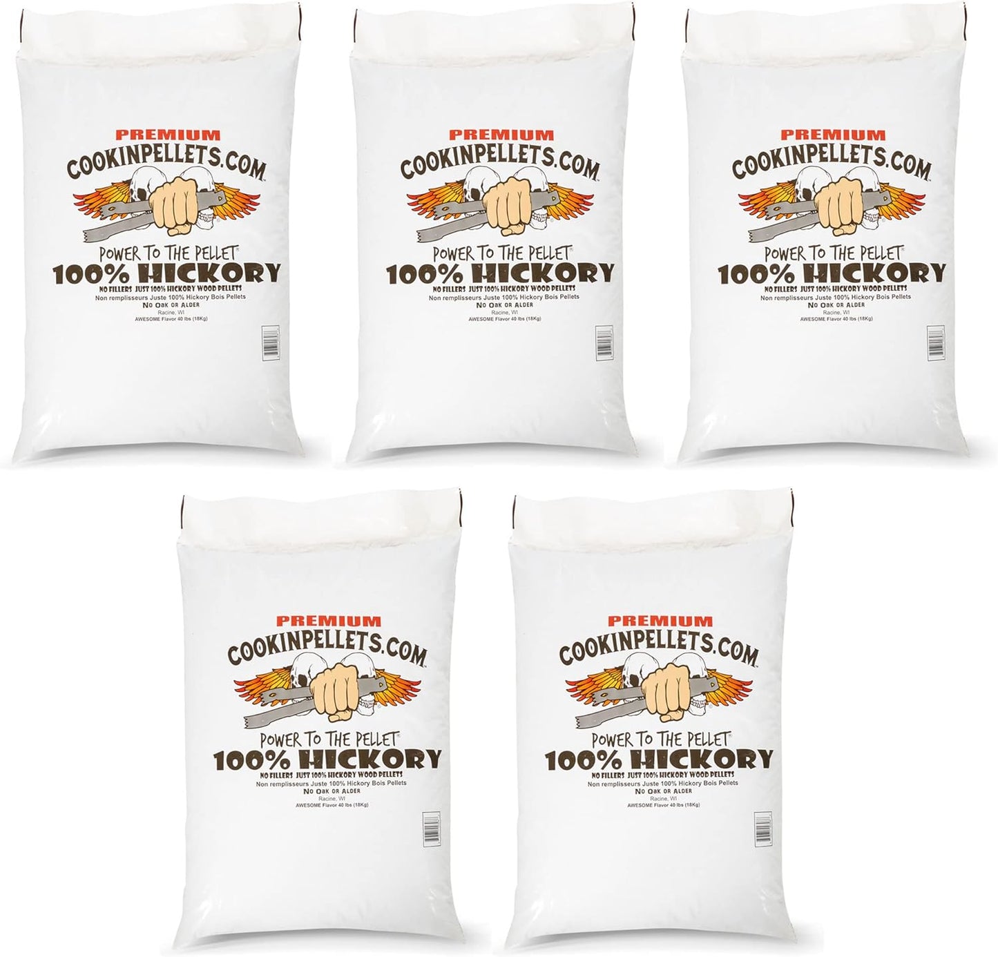 CookinPellets 40-Pound Premium Hickory Hardwood Grill Pellets