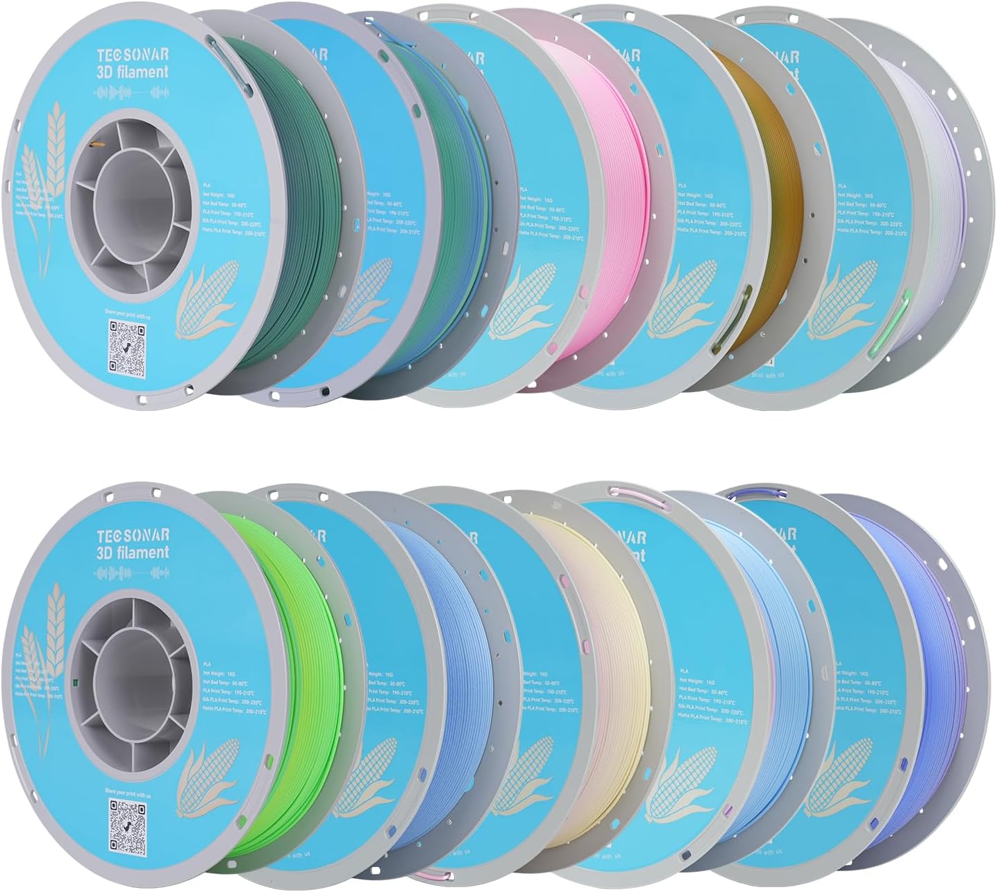 Matte Rainbow PLA 3D Printer Filament for Colorful Prints