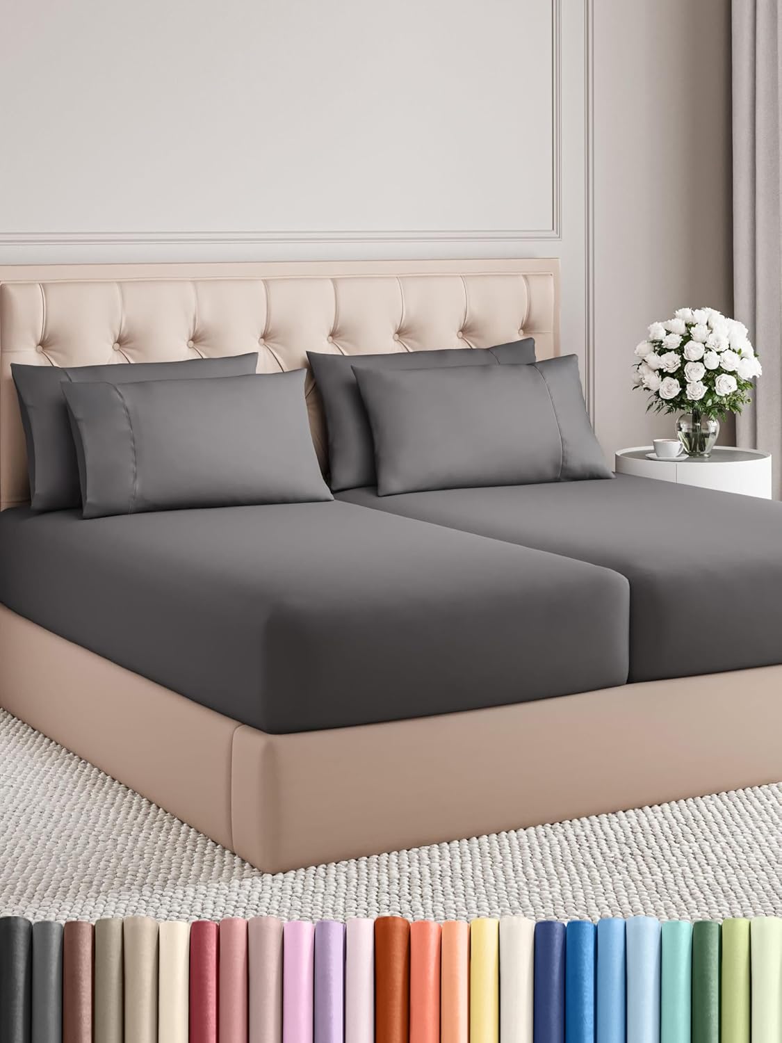 Cooling Split King 7 Piece Sheet Set for Hot Sleepers