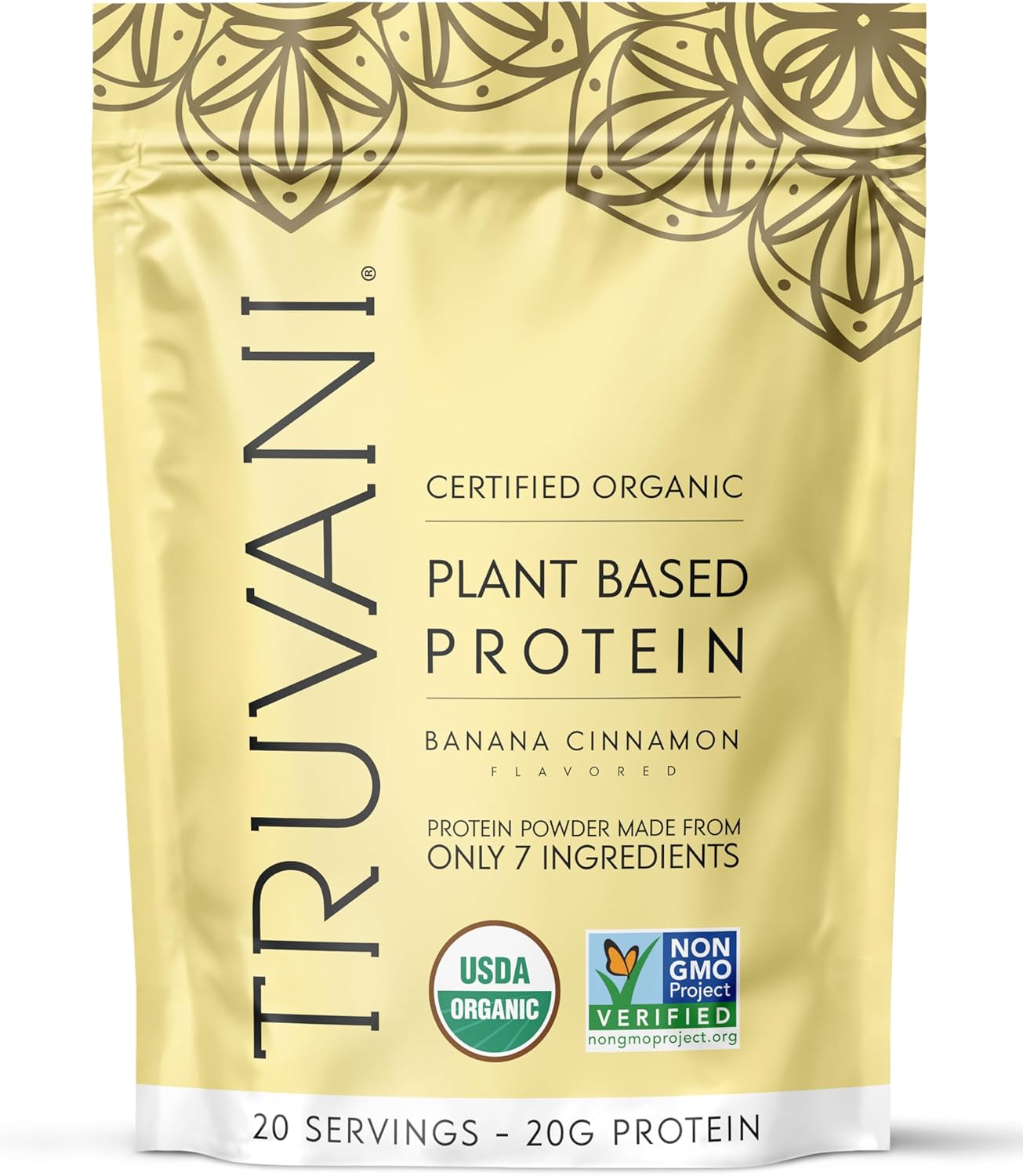 Truvani Vegan Pea Protein Powder | Banana Cinnamon Flavor