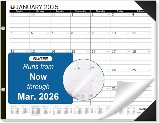 SUNEE Large Desk Calendar 22x17 - 18 Months Ahead!