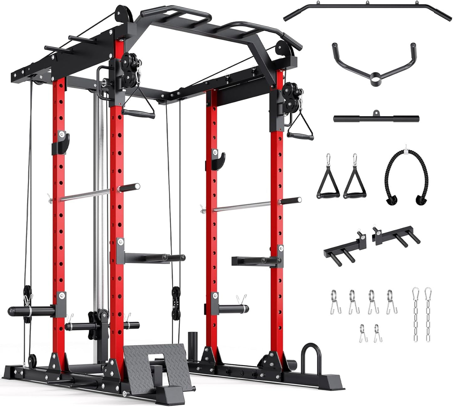 YOLEO Adjustable Cable Power Rack: 1600LBS Capacity