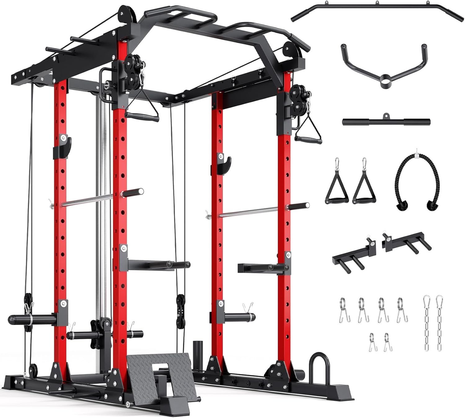YOLEO Adjustable Cable Power Rack: 1600LBS Capacity