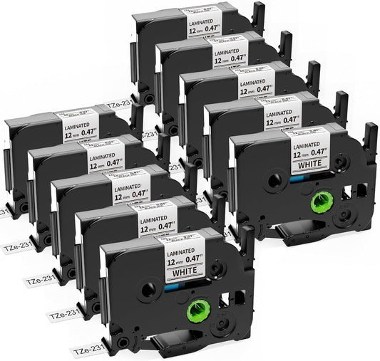 10-Pack Replace for Brother P Touch Label Maker Tape TZe-231