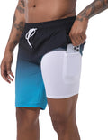 Mens Swim Trunks Quick Dry 9 in Inseam with Compression Liner