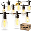100FT LED Outdoor String Lights with 30 Edison Shatterproof Bulbs