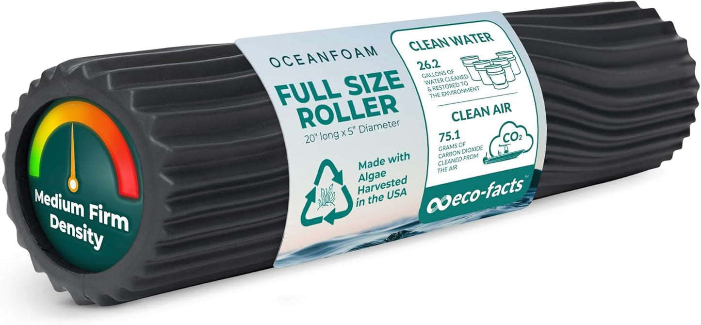 Oceanfoam Tidal Roller - Charcoal Foam Roller for Muscle Relief