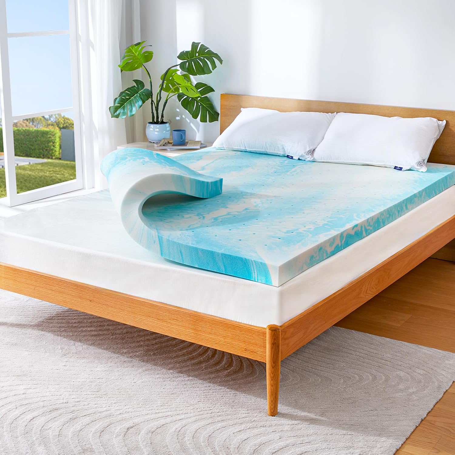 Marsail Twin Mattress Topper - 3-inch Gel Memory Foam Comfort