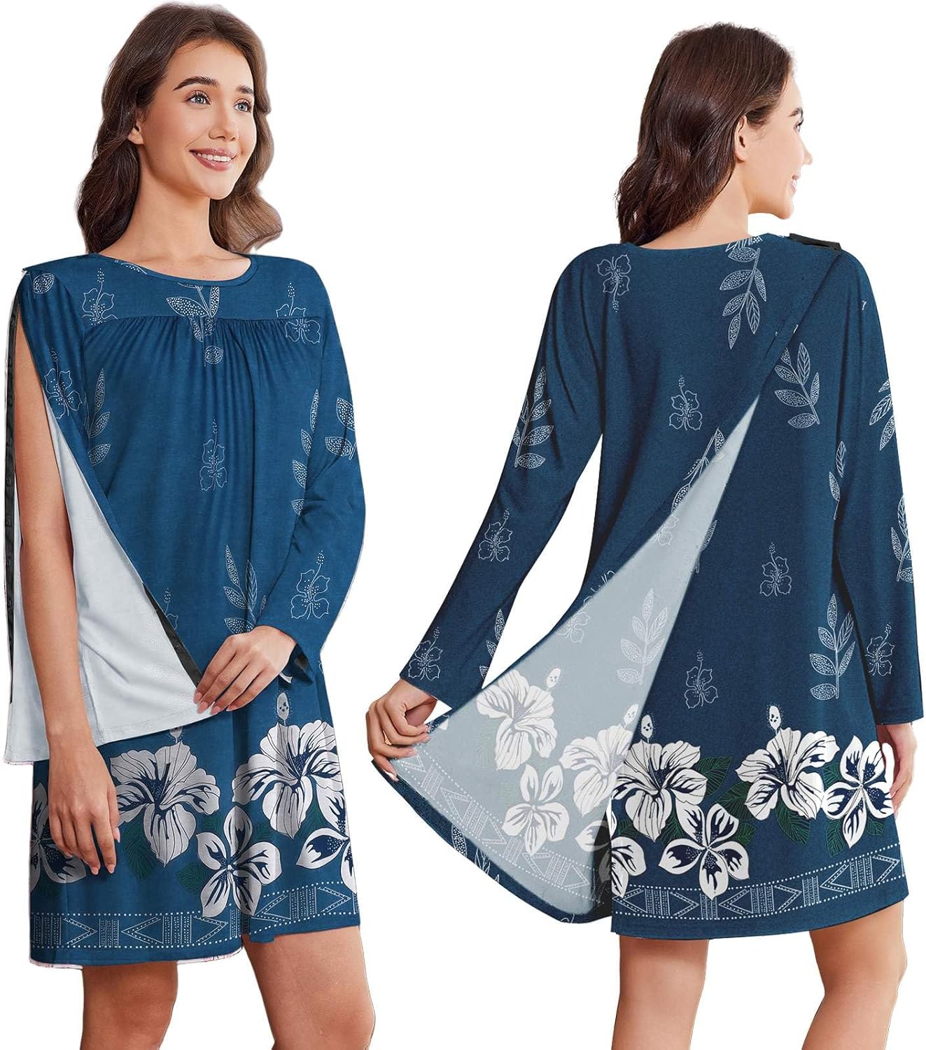 Deyeek Hospital Gowns for Women Open Back Post Surgery Comfort