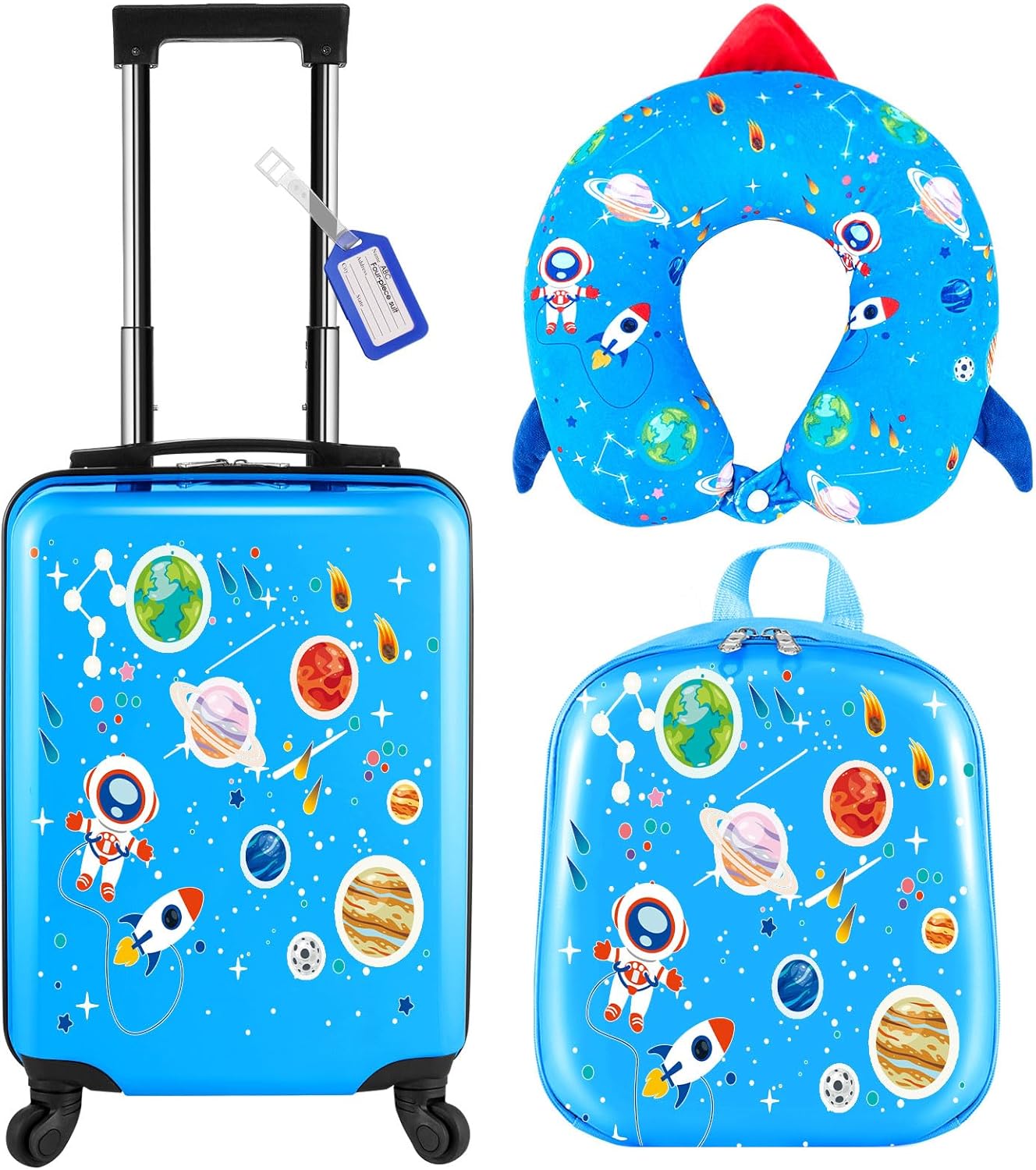 Sanwuta Kids Luggage Set with Backpack and Rolling Suitcase