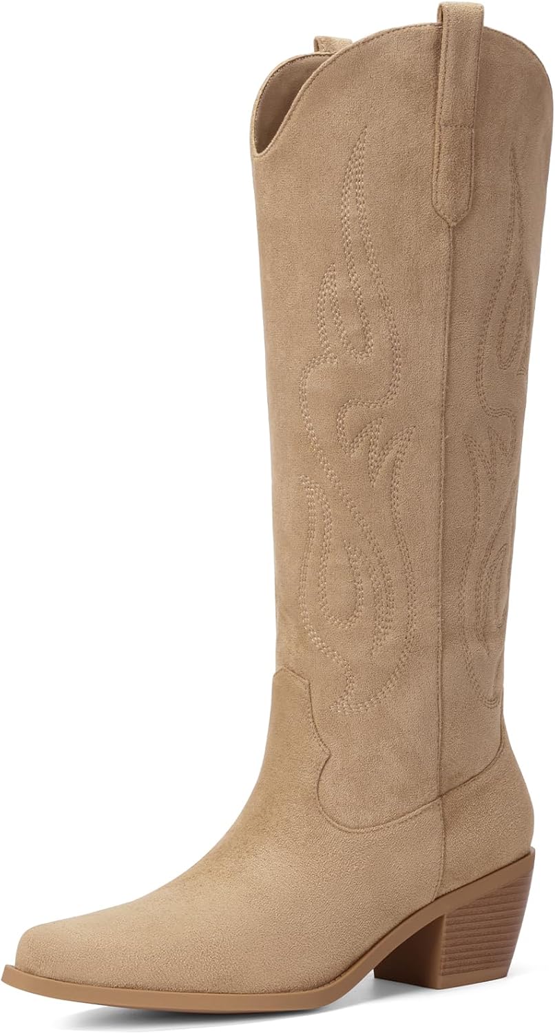Pasuot Western Cowboy Boots for Women - Classic Knee High Style