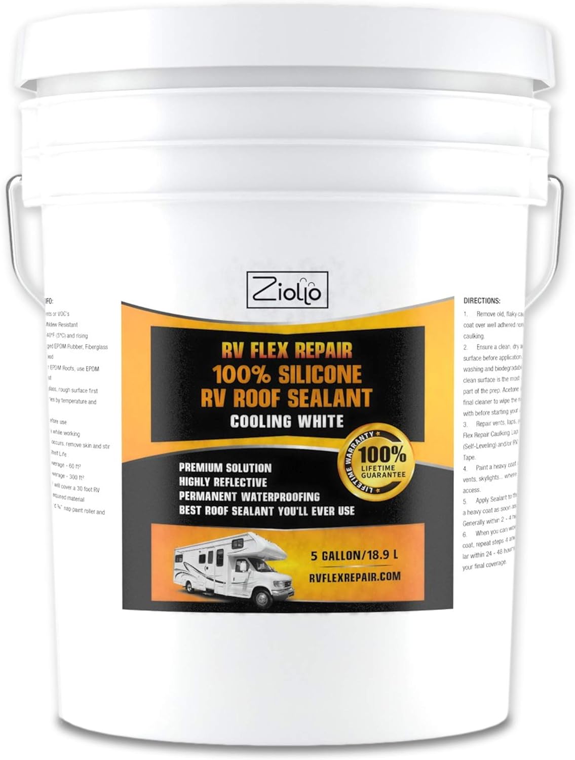 Ziollo RV Flex Repair Silicone Sealant for Roof Waterproofing