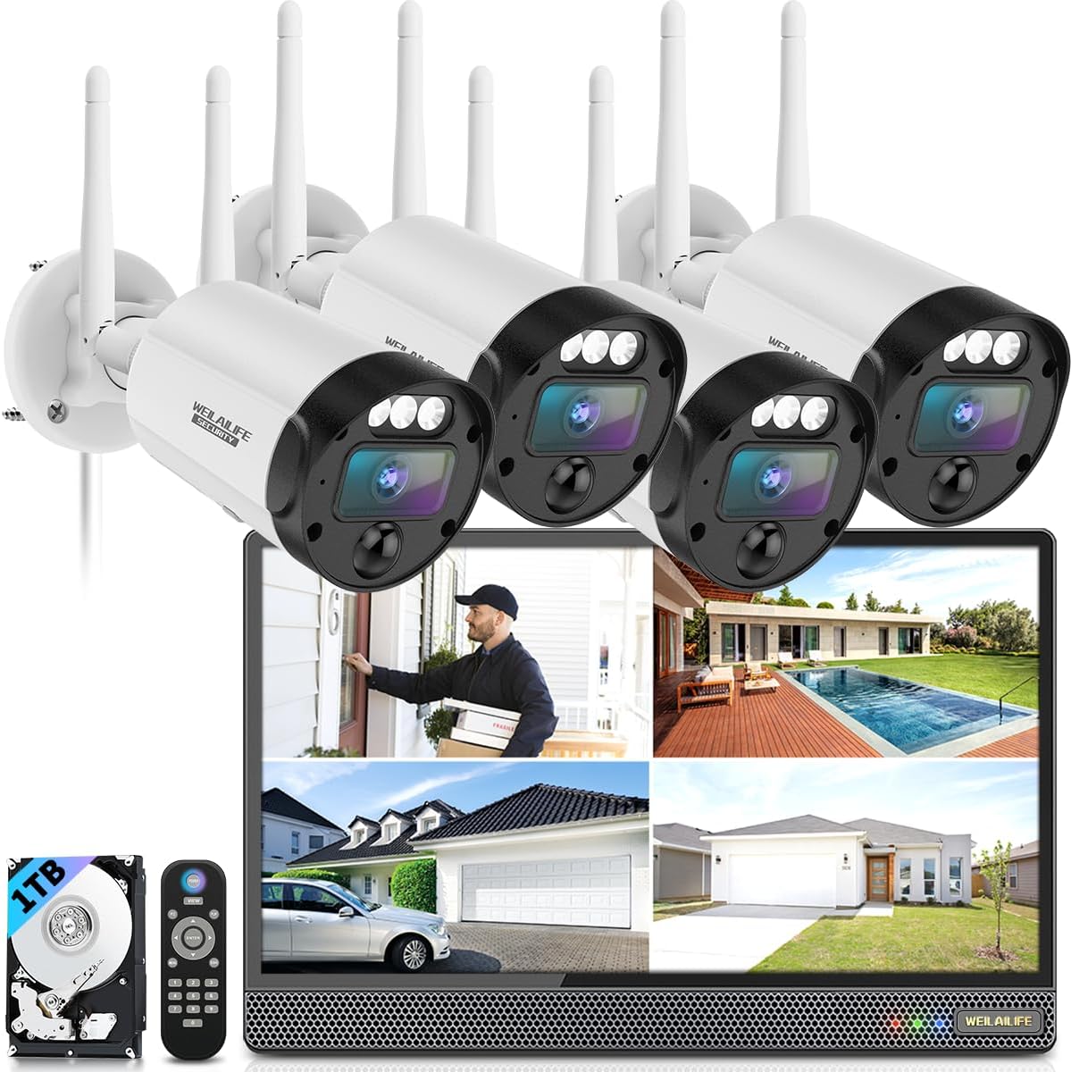 All-in-One Security System with 5MP Outdoor Wireless Cameras