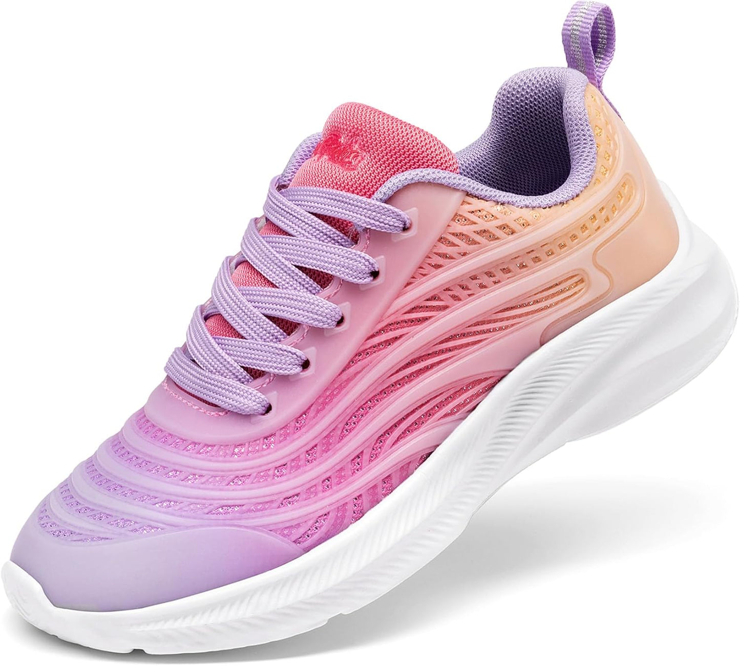 DREAM PAIRS Kids Lace Up Tennis Sneakers with Sparkle Glitter