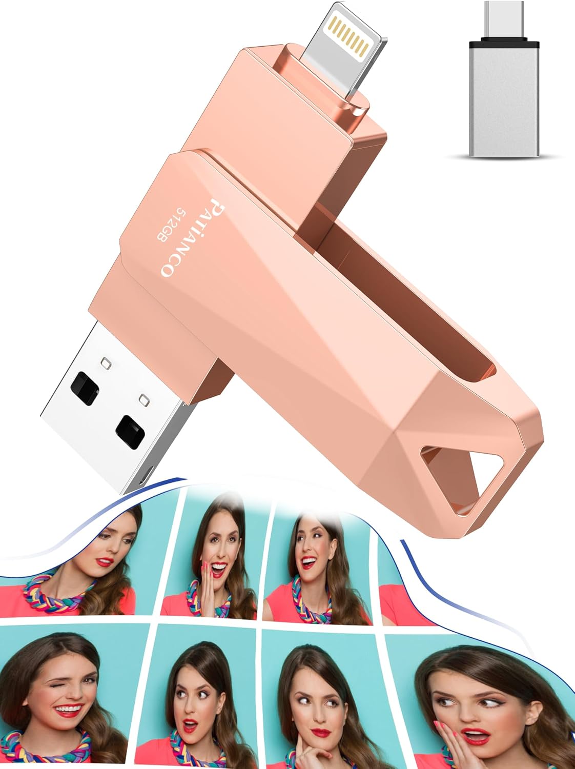 512GB Apple MFi Certified Photo Stick - Pink Power!