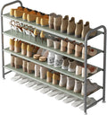 Shoe Rack 4 Tier Long Storage Organizer Wide Metal Shoe Shelf