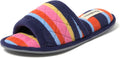 Dearfoams Beatrice Side Gore Slide Slipper - Memory Foam Comfort Shoes