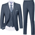 Mens Suit Solid Two Button Slim Fit 3-Piece Suit Set - Classic Slim