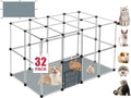 32 Panels Small Animal Playpen 48 x 32 x 24 in - Transparent Indoor