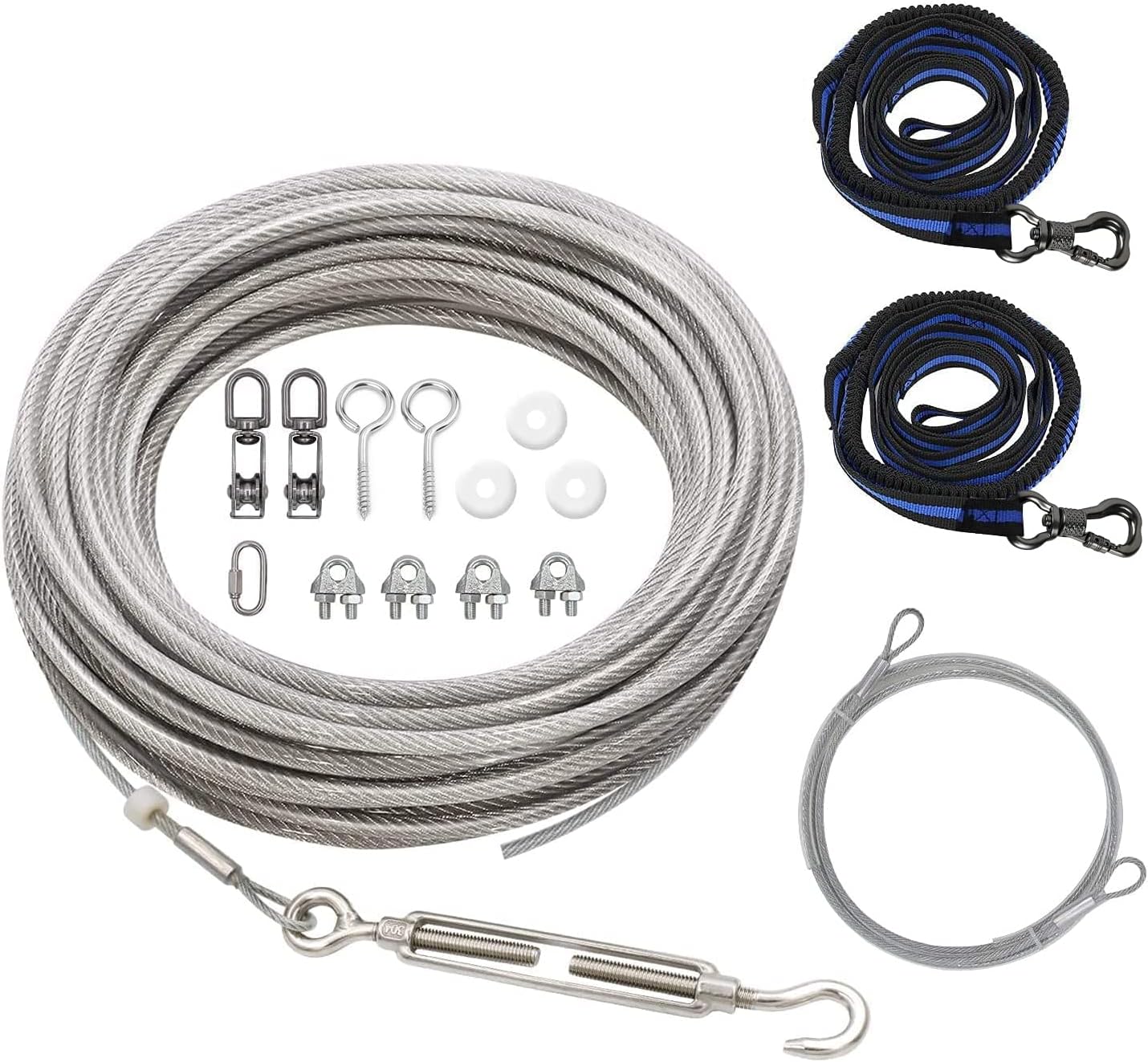 XiaZ 100FT Dog Trolley Runner Cable for 2 Dogs - Safe & Durable