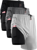 Men's 2 in 1 Running Shorts with Liner - Dry Fit Workout Shorts