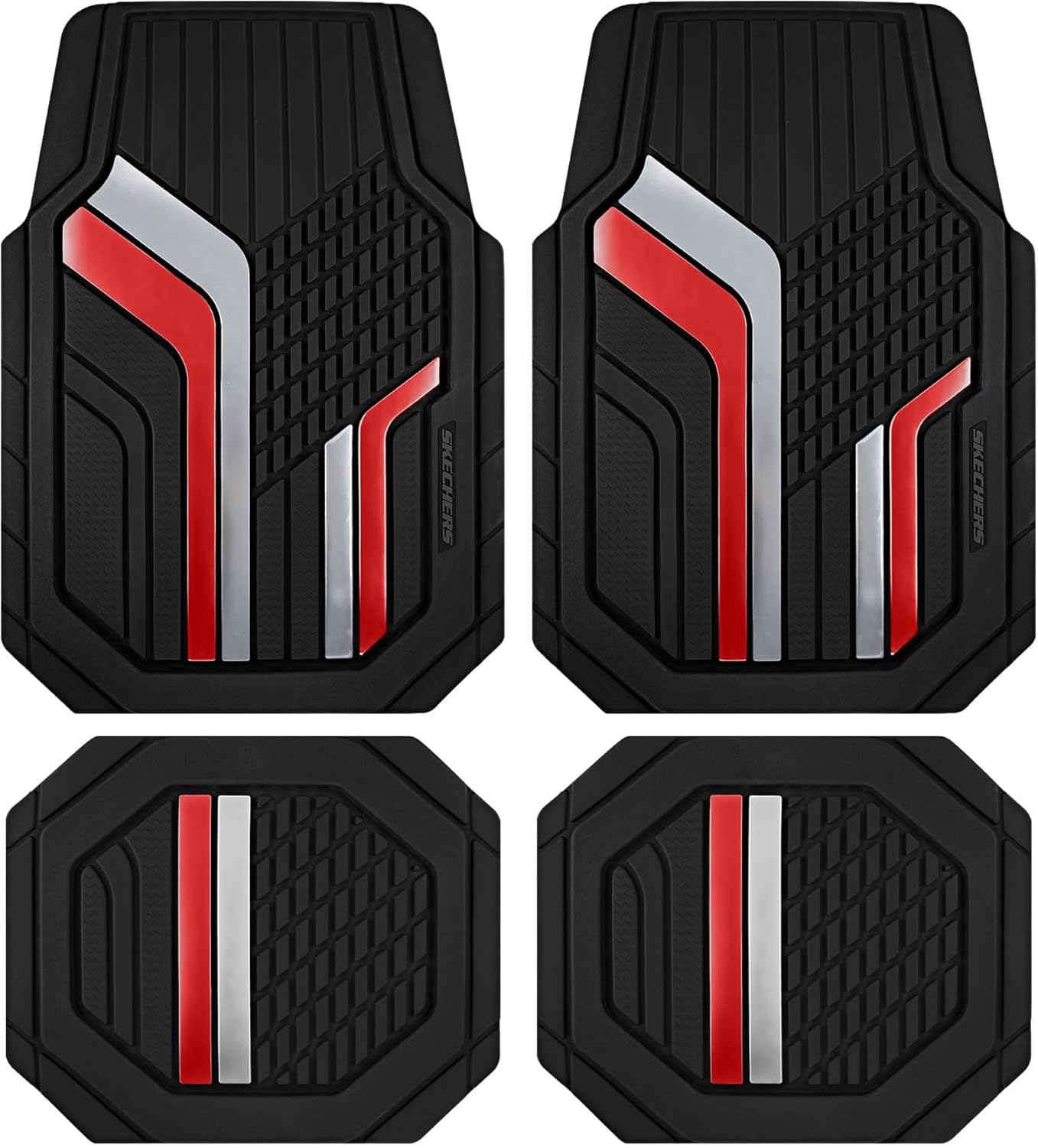 Skechers Heavy Duty Rubber Car Floor Mats for All Weather Use