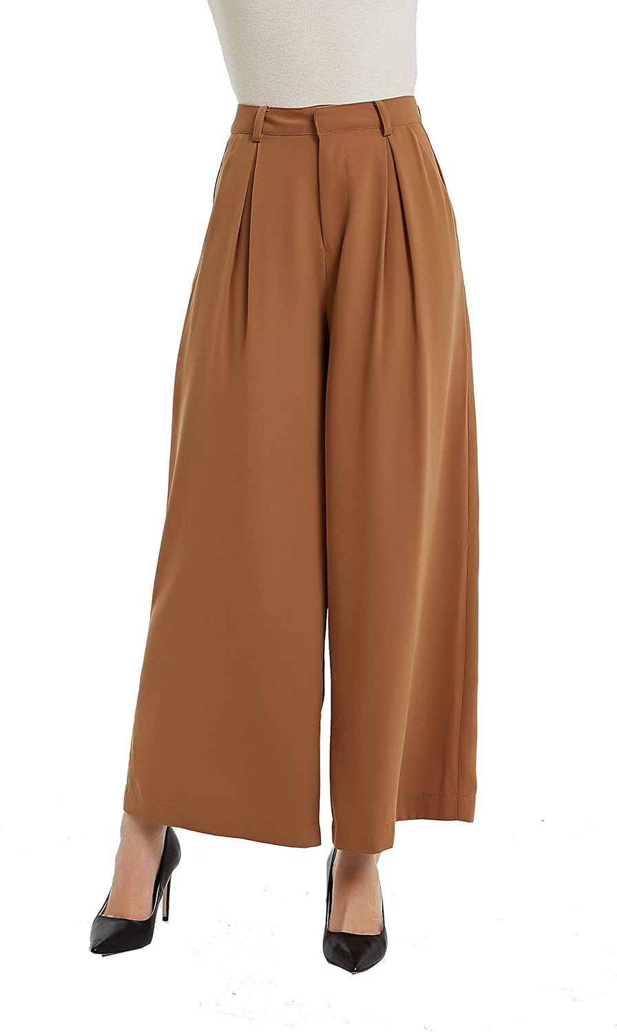 Tronjori Women High Waist Casual Wide Leg Palazzo Pants Review