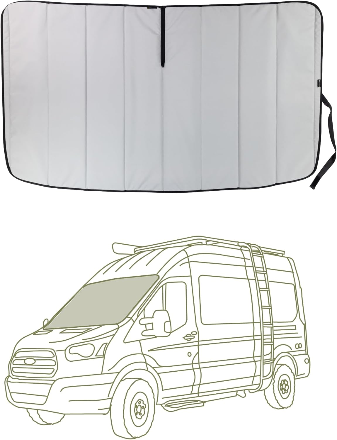 VanEssential Insulated Blackout Windshield Cover for Ford Transit
