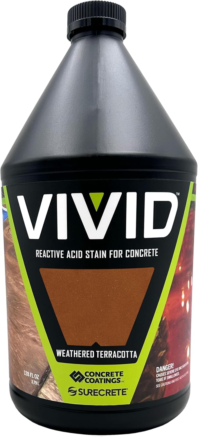 Vivid Acid Stain for Concrete in Weathered Terracotta - 1-Gallon