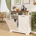 Double Tilt Out Trash Can Cabinet for 13x2 Gallon Bins - Hidden