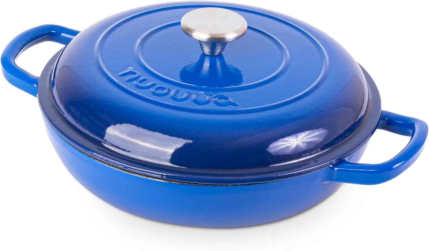 Shallow Cast Iron Casserole with Lid for Perfect Cooking