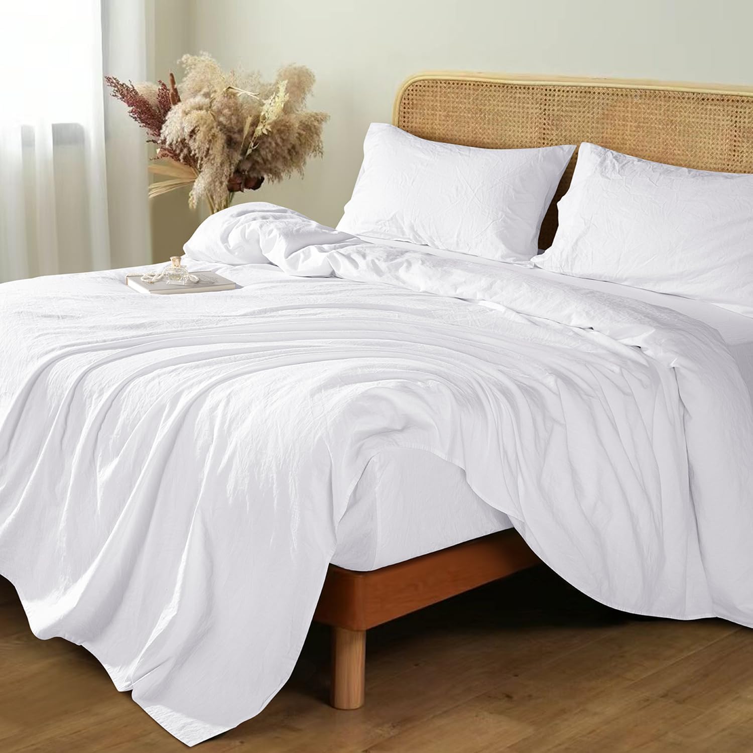 Shilucheng 100% French Linen Sheets for California King Beds