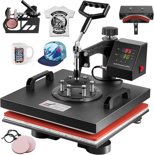 Topdeep 5-in-1 Heat Press: 15x15 inch Slide Out Design