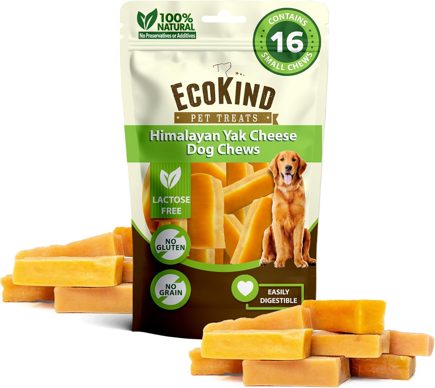 EcoKind Premium Gold Yak Cheese Dog Chews for Happy Pups