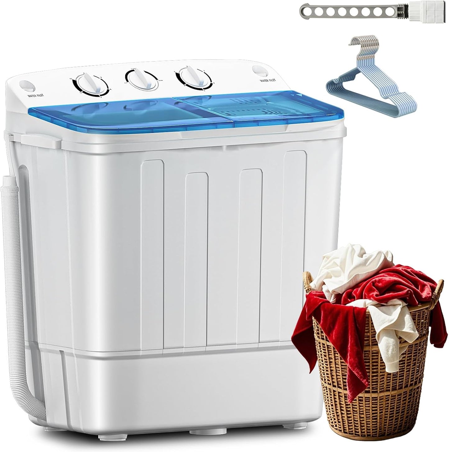 Portable Twin Tub 18lbs Washing Machine for Compact Living