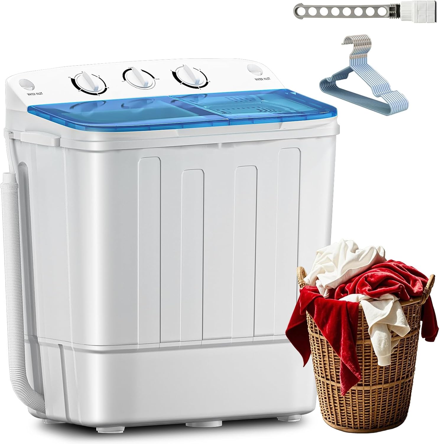 Portable Twin Tub 18lbs Washing Machine for Compact Living