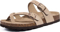 Women's Genuine Suede Cork Footbed Sandals - Comfortable Summer