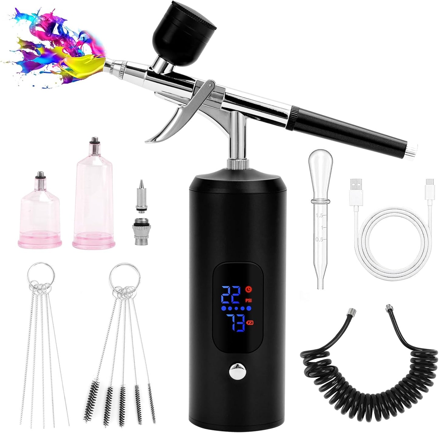 Cordless Rechargeable Airbrush Kit - Perfect for All Your Creative Projects!