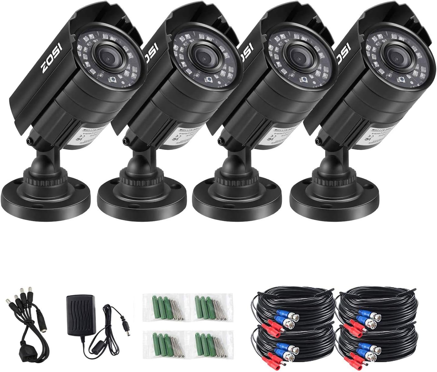 ZOSI 4PK 1080P Security Camera with Night Vision for Home