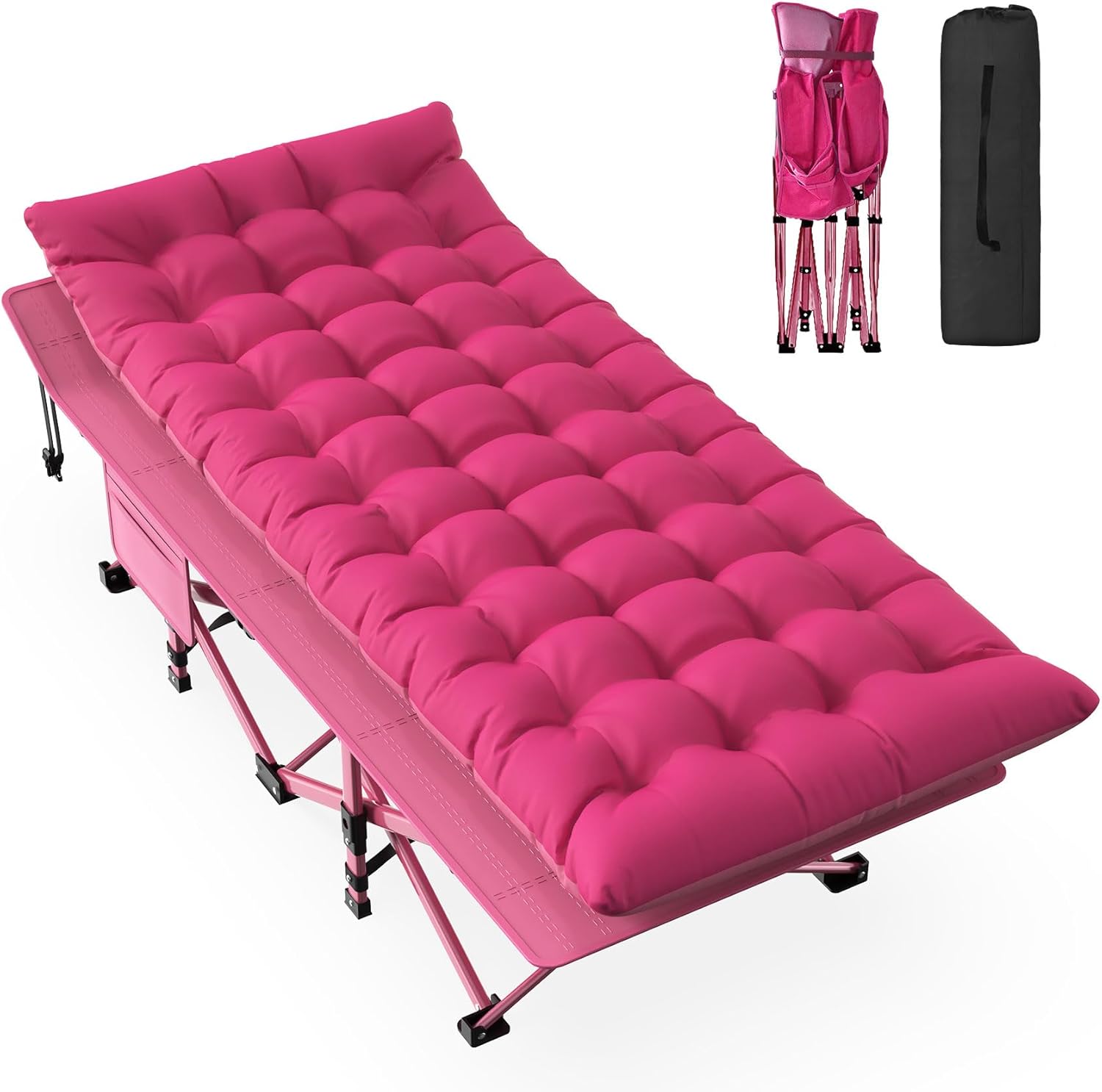 Slendor Camping Cot for Adults with Thick Mattress and Durability