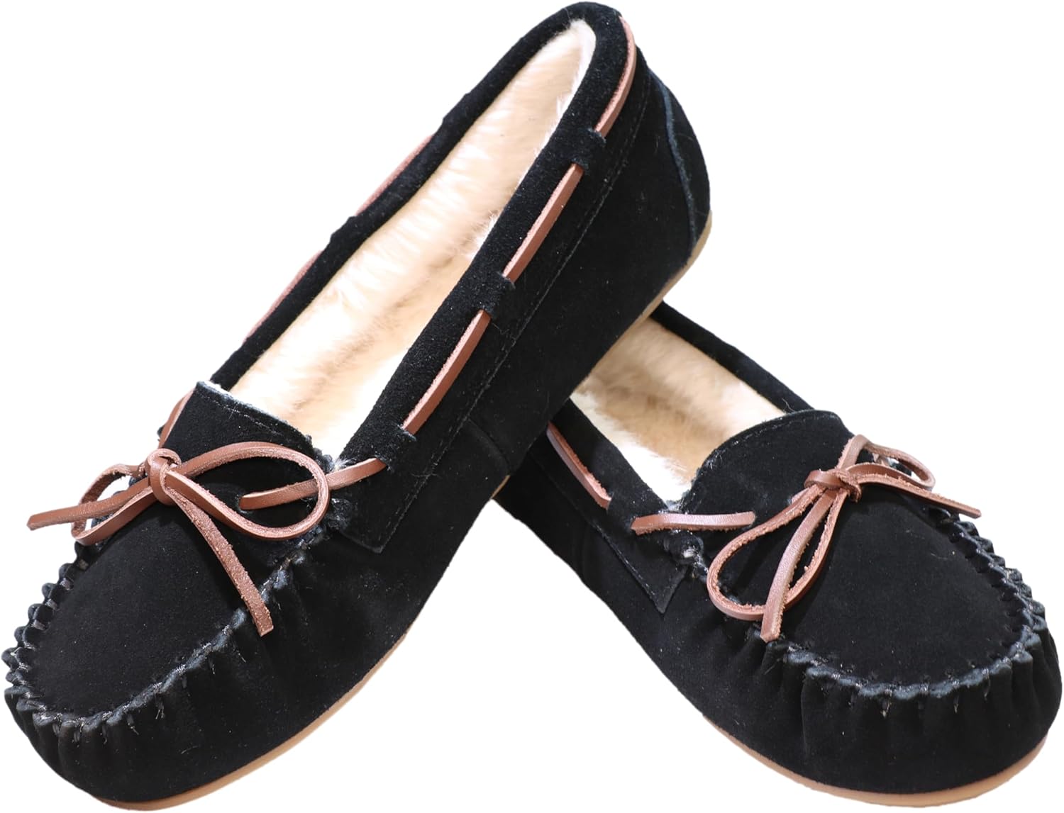 Women's Moccasin Slippers with Faux Fur for Cozy Comfort