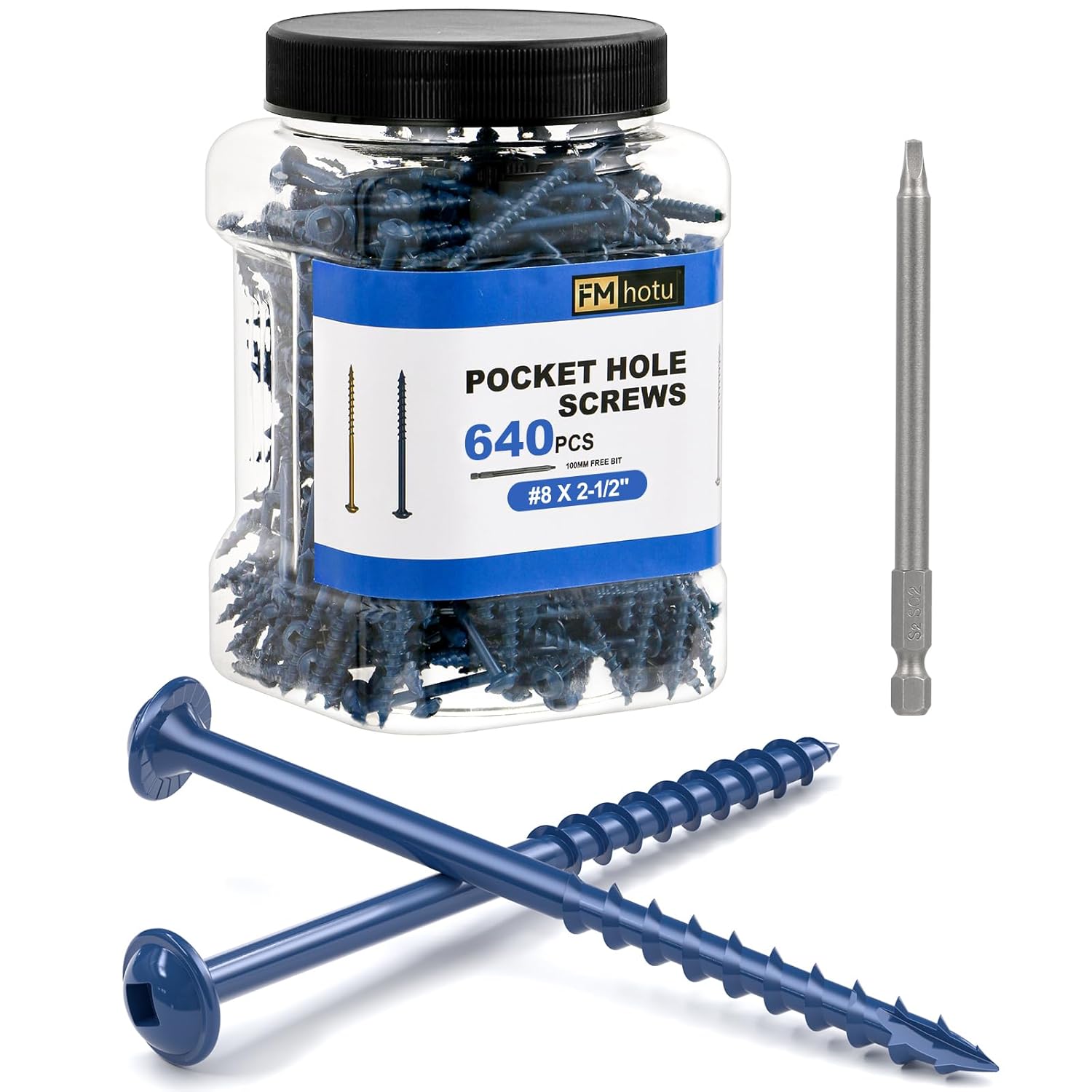 Pocket Hole Screws 2-1/2 Inch for Wood Projects, 640Pcs
