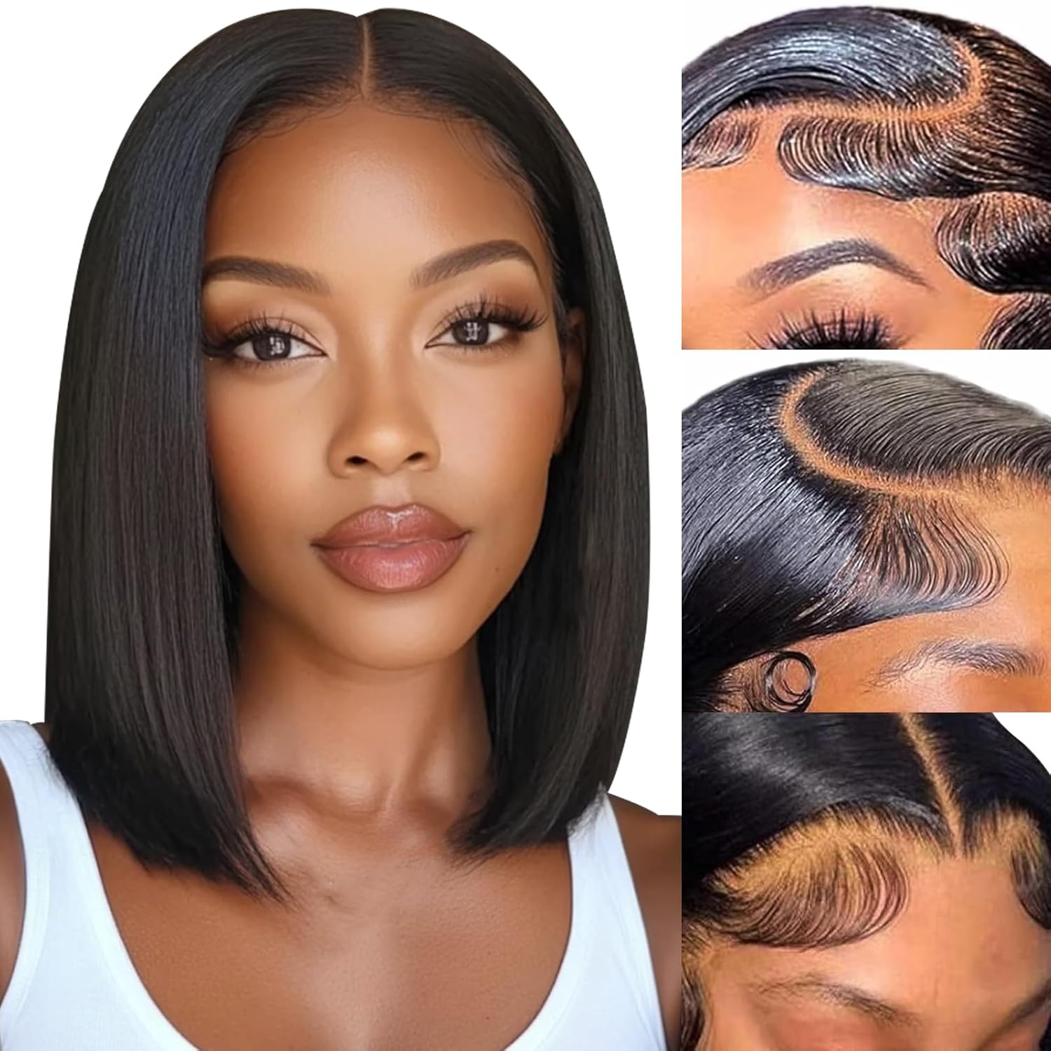 Bob Wig Human Hair 12 Inch Lace Front Wigs for Black Women