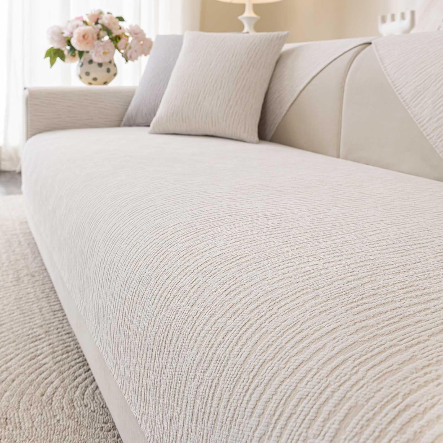 Soft Waterproof Chenille Cover for 3 Cushion Couch Sofa